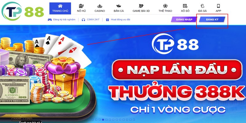 Truy cập trang chủ để đăng ký TP88 nhanh chóng