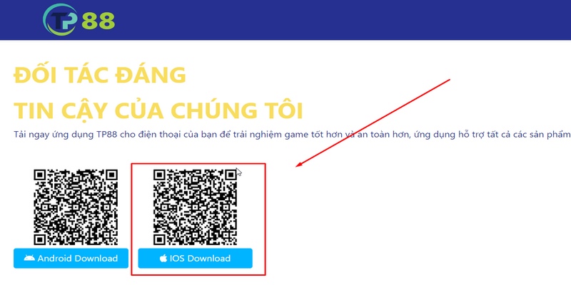 Tải app TP88 trên hệ điều hành iOS đơn giản